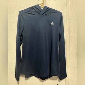 adidas women Baselayer Navy Blue Hooded Long-Sleeve Performance Shirt